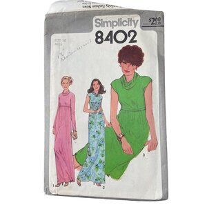 70s Simplicity 8402 Misses Dress Sewing Pattern Size 14 Dressmaking Retro UNCUT